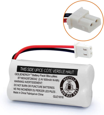 Replacement Battery BT166342 / BT266342 BT183342/BT283342 BT166342/BT266342 Compatible for Cordless Telephones CS6114 CS6419 CS6719 EL52300 Cl80111(Pack of 2)