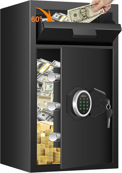 2.12 Cub Fireproof Waterproof, Security Home Safe with Fireproof Document Bag ,Inner Cabinet and LCD Display, Large Safe Box for Money Jewelry Documents